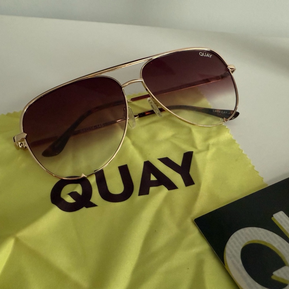 Quay Australia Gold and Brown Sunglasses (polarized)